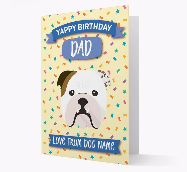 Personalized Card 'Yappy Birthday Dad' with {breedCommonName} Icon